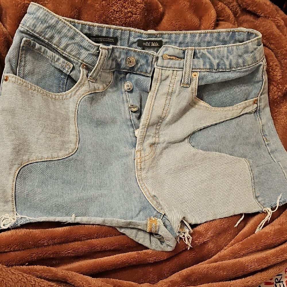 Wild Fable Blue Jean Shorts Raw Hem